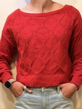Hollister Red Heart Sweater